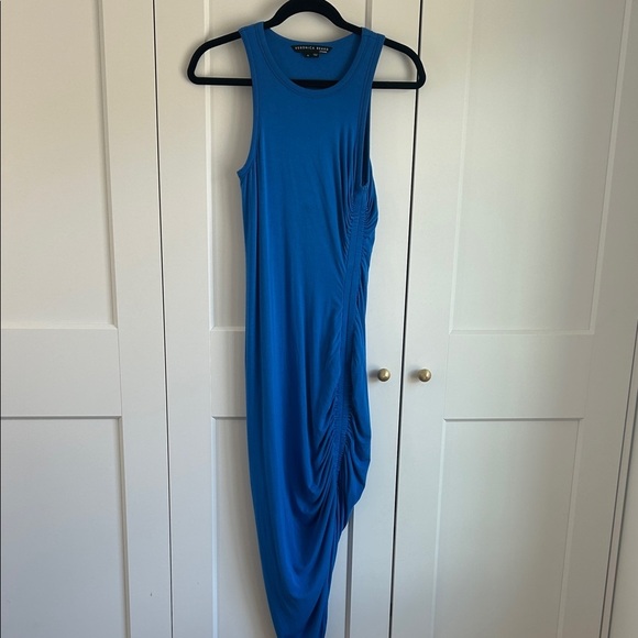 Veronica Beard Haylee Asymmetrical Jersey Cobalt Blue Ruched Dress | XS - Picture 4 of 8